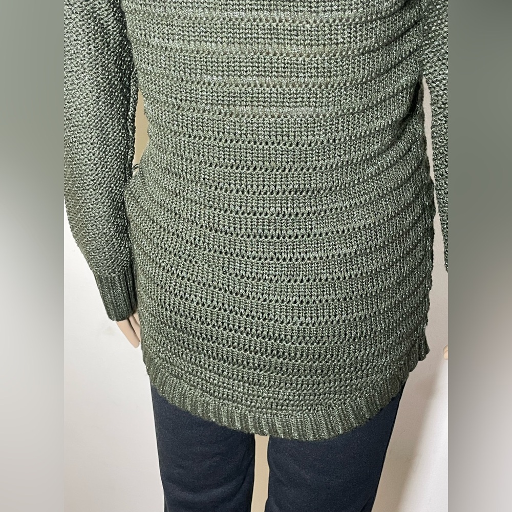 Sz S women Calvin Klein Jeans Olive Green knit Sweater - Picture 9 of 13